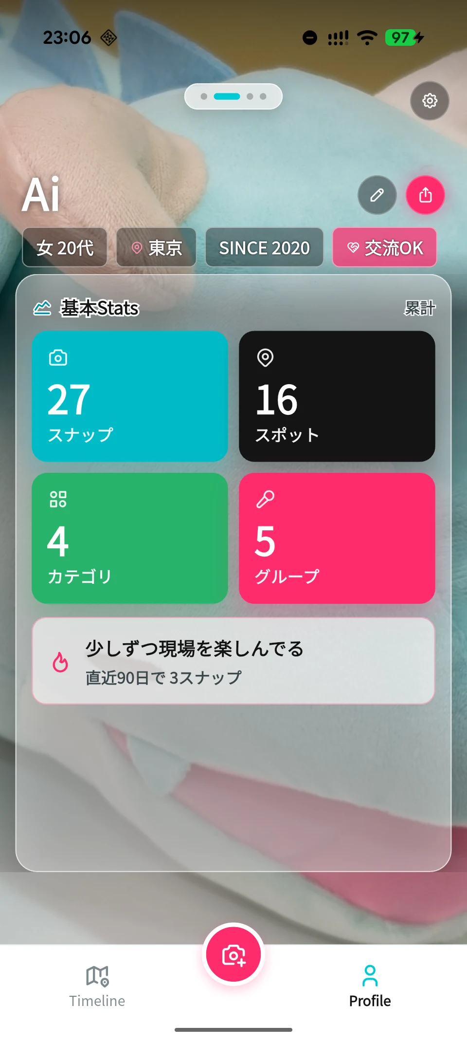 Profile stats screen
